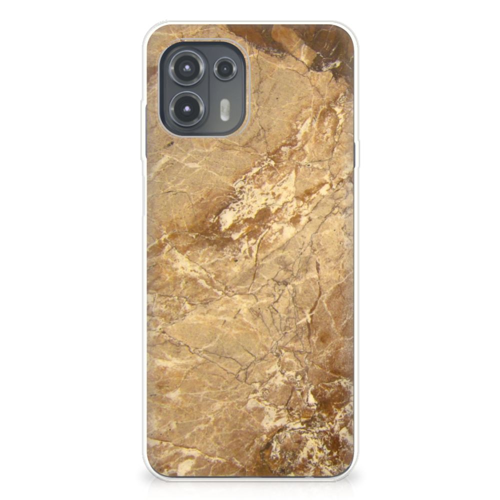 Motorola Edge 20 Lite TPU Siliconen Hoesje Marmer Creme B2C Telecom
