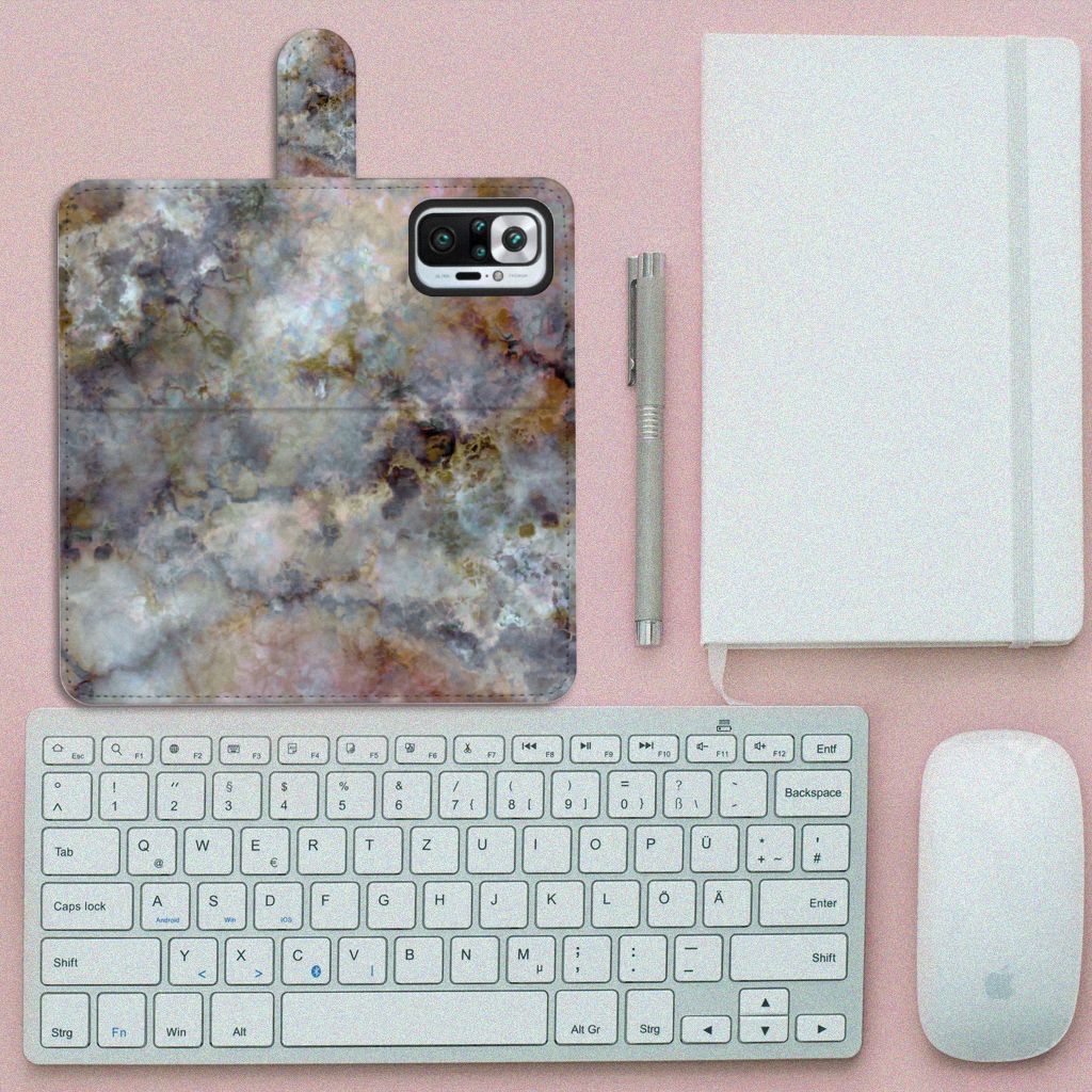 Xiaomi Redmi Note 10 Pro Bookcase Marmer Grijs