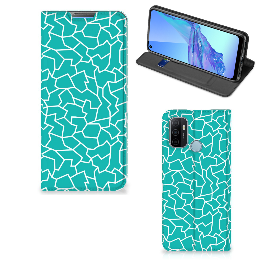 OPPO A53 | A53s Bookcase Cracks Blue - B2C Telecom