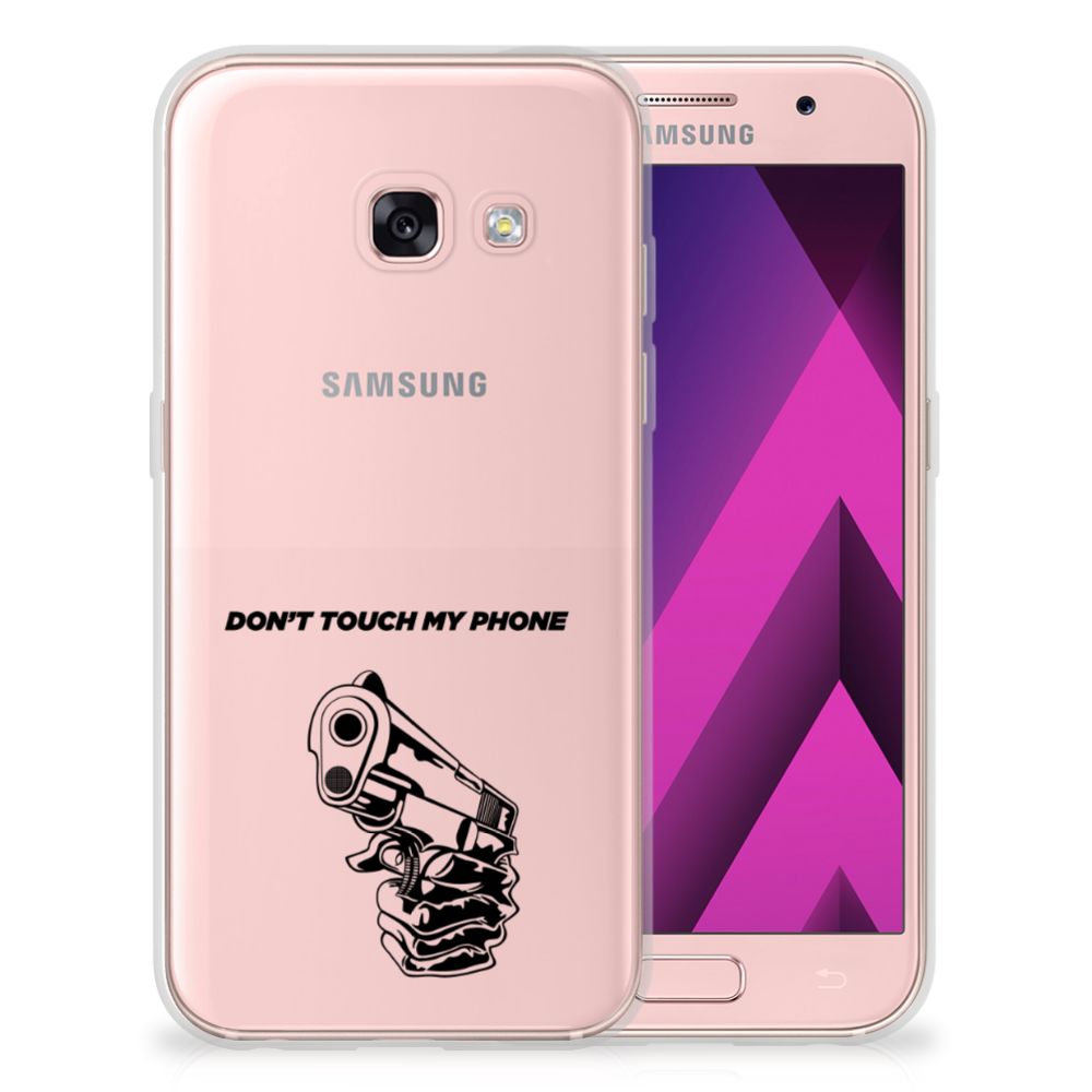 Samsung Galaxy A3 2017 Silicone-hoesje Gun Don't Touch My Phone