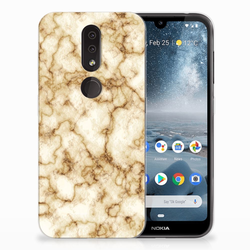 Nokia 4.2 TPU Siliconen Hoesje Marmer Goud