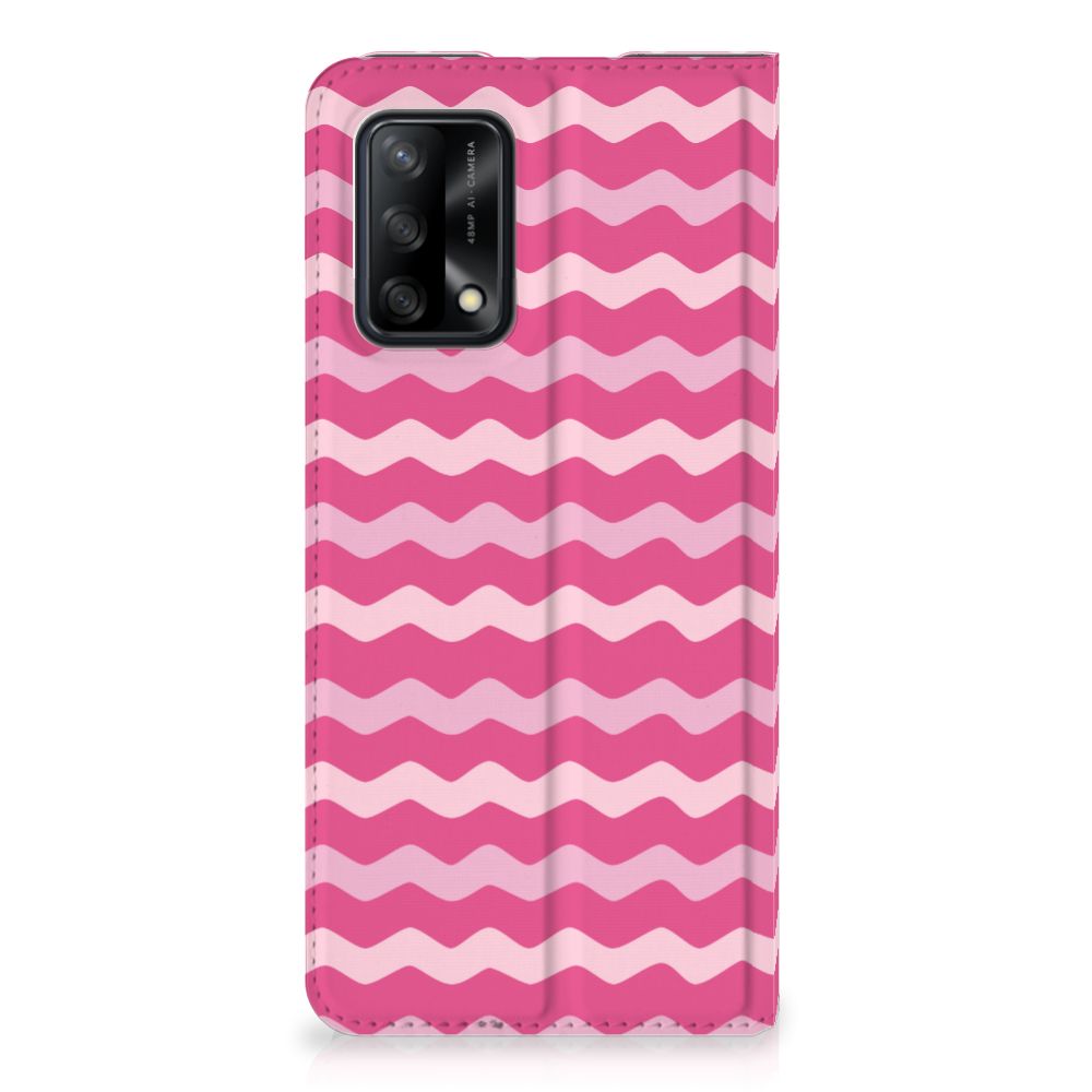 OPPO A74 4G Hoesje met Magneet Waves Pink - B2C Telecom