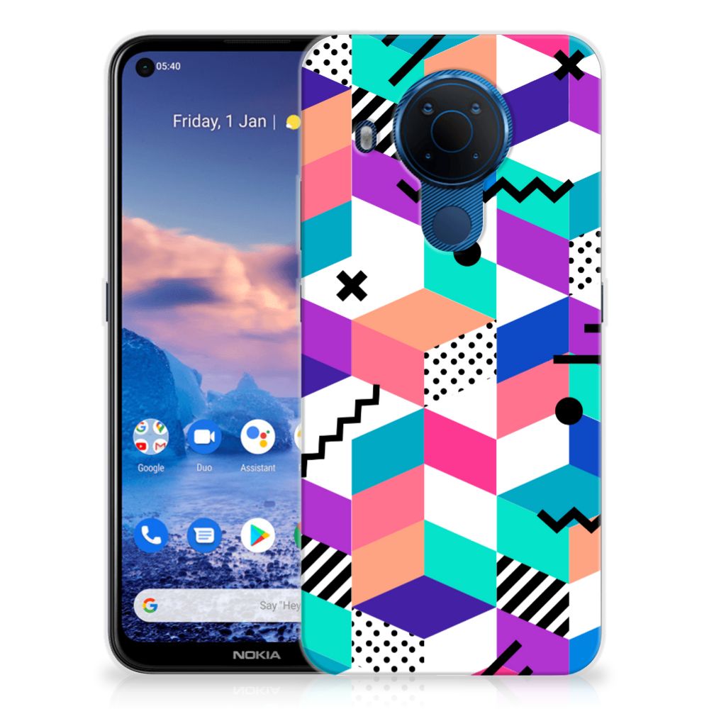 Nokia 5.4 TPU Hoesje Blokken Kleurrijk