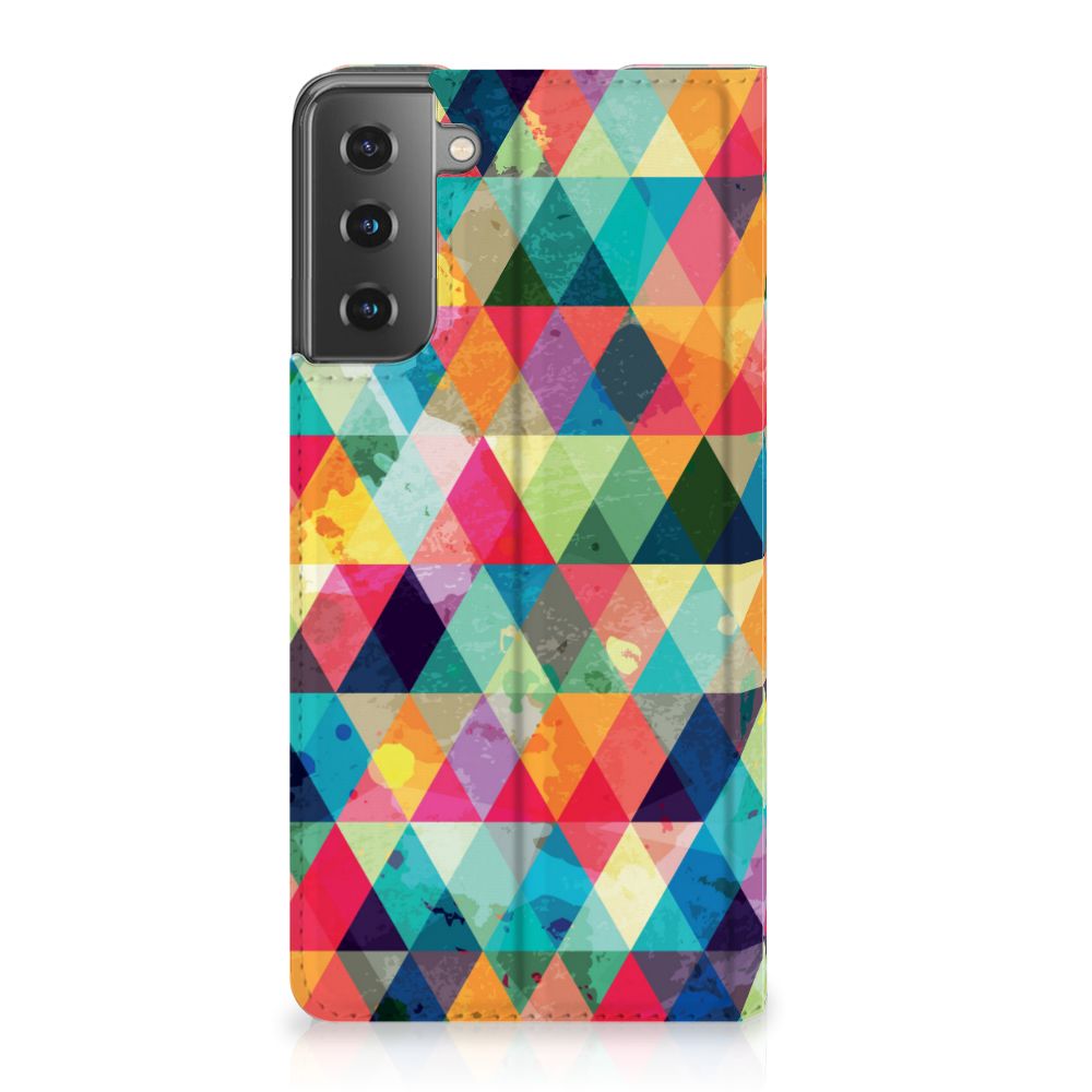 Samsung Galaxy S21 Plus Hoesje met Magneet Geruit - B2C Telecom