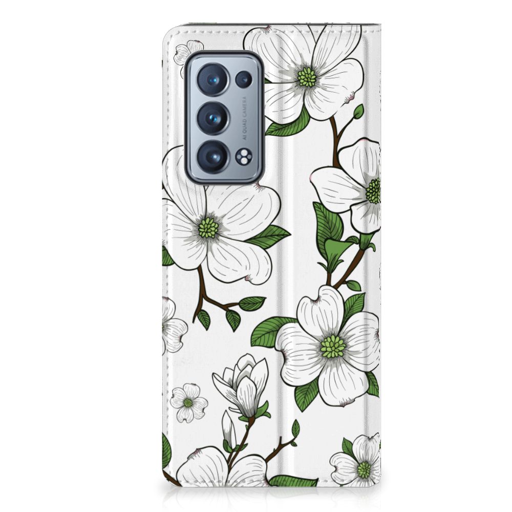 OPPO Reno 6 Pro Plus 5G Smart Cover Dogwood Flowers - B2C Telecom