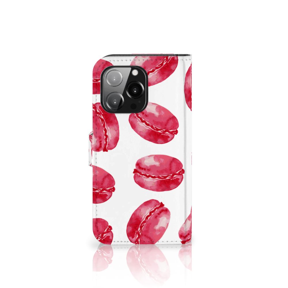 iPhone 13 Pro Book Cover Pink Macarons