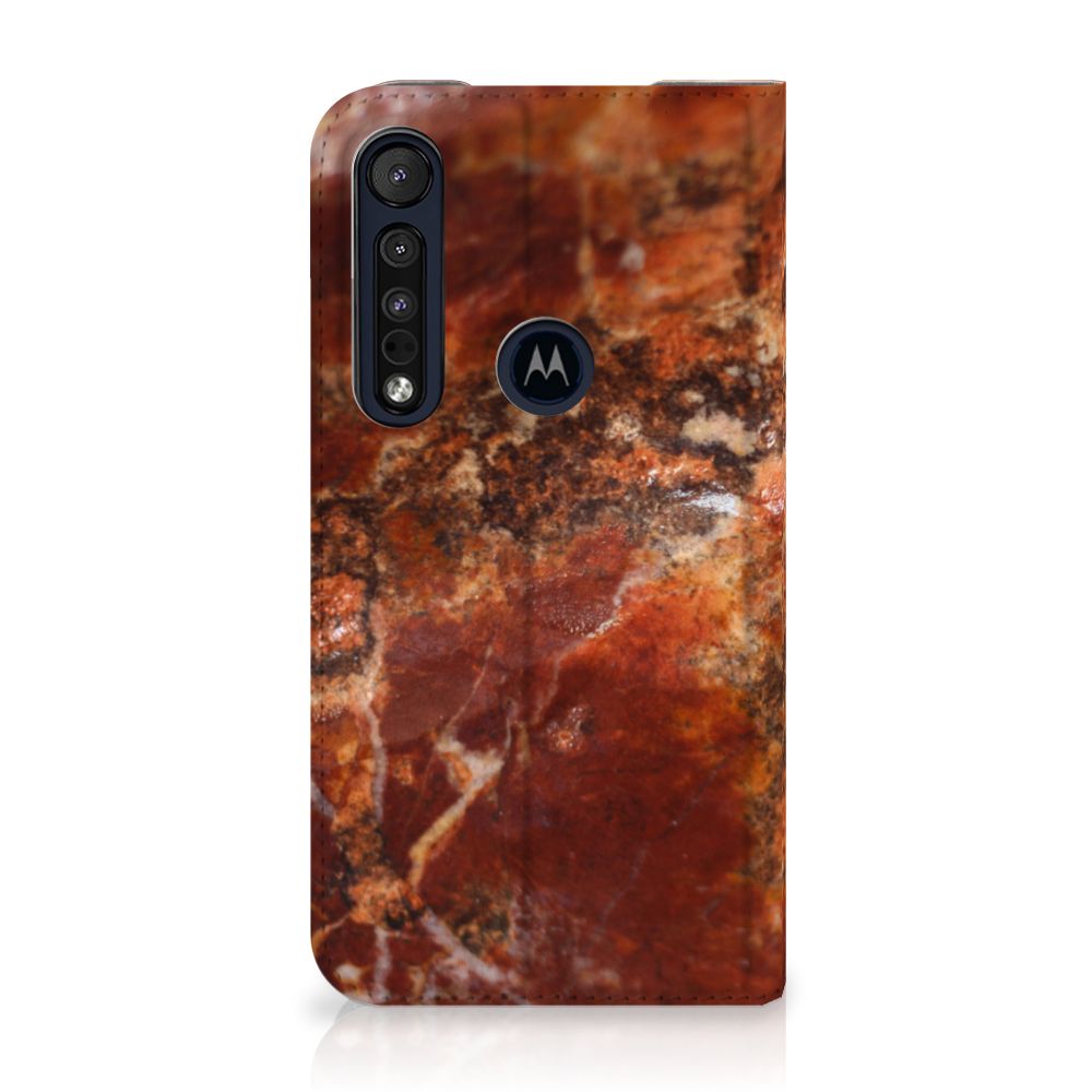 Motorola G8 Plus Standcase Marmer Bruin - B2C Telecom
