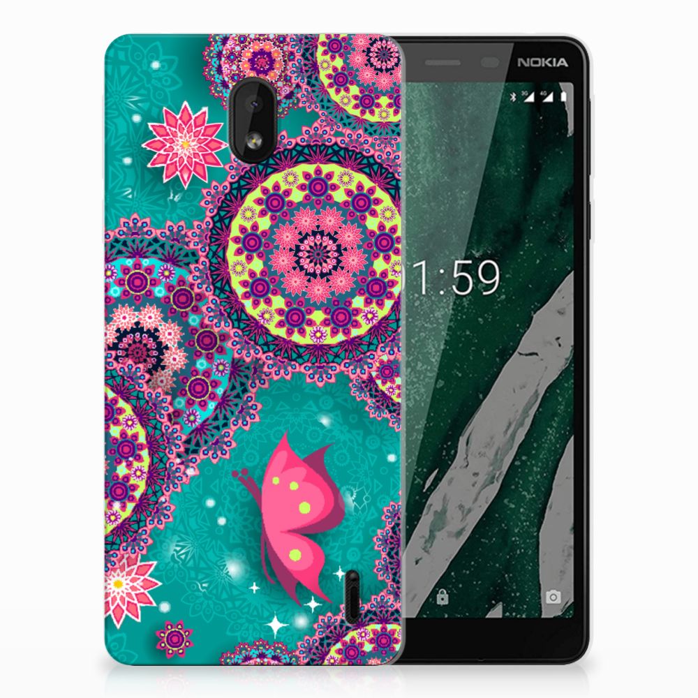 Nokia 1 Plus Hoesje maken Cirkels en Vlinders