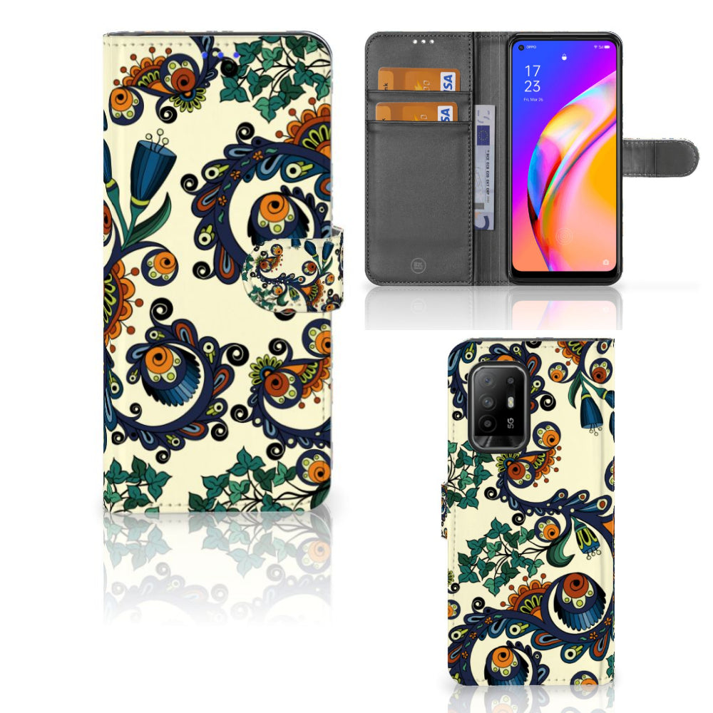 Wallet Case OPPO Reno5 Z | A94 5G Barok Flower