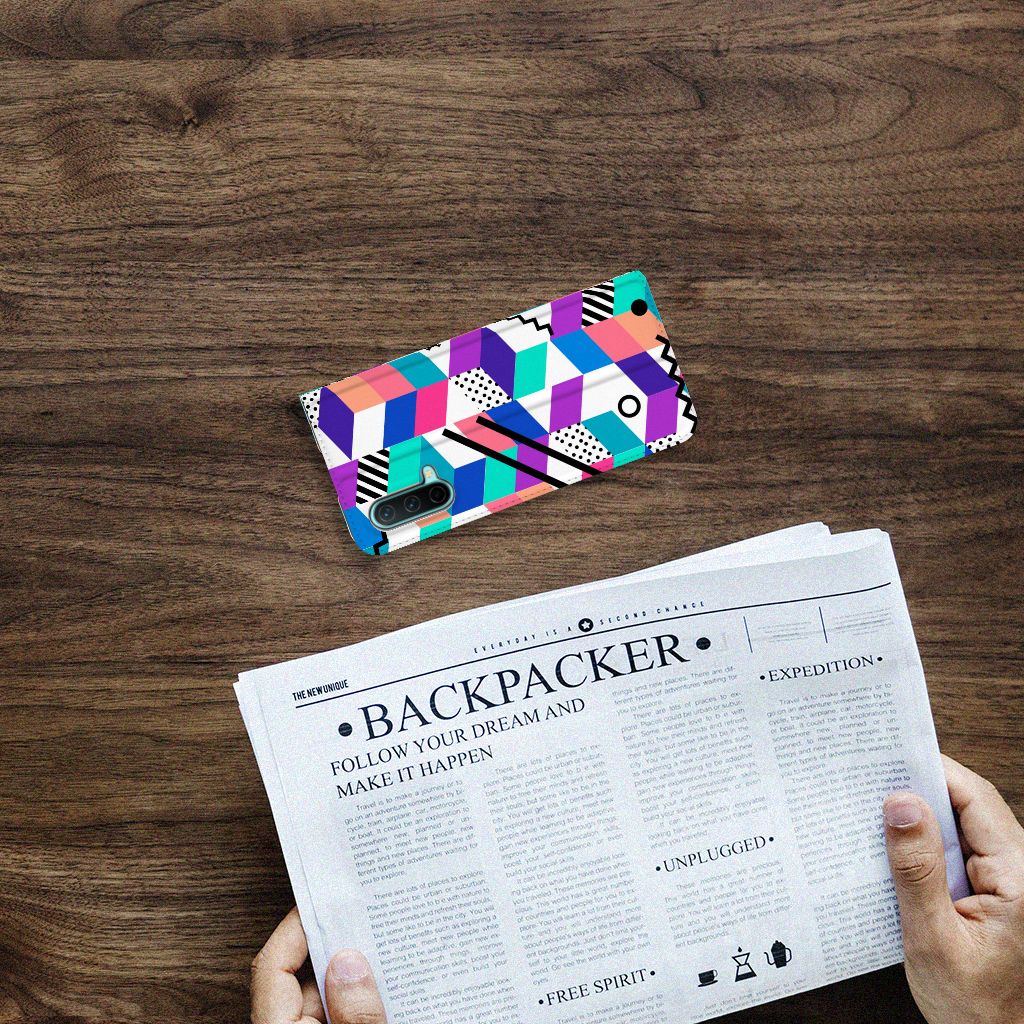 OnePlus Nord CE 5G Stand Case Blokken Kleurrijk - B2C Telecom