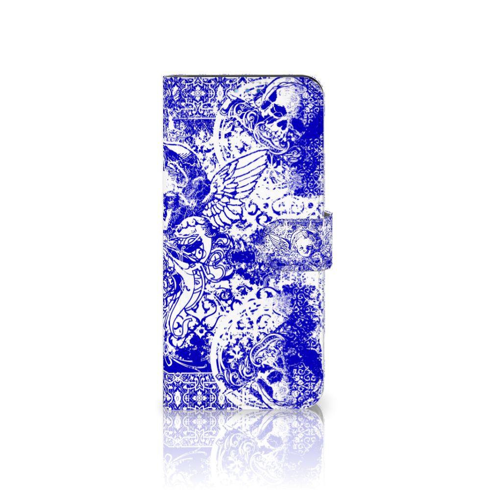 Telefoonhoesje met Naam OPPO Find X3 Neo 5G Angel Skull Blauw