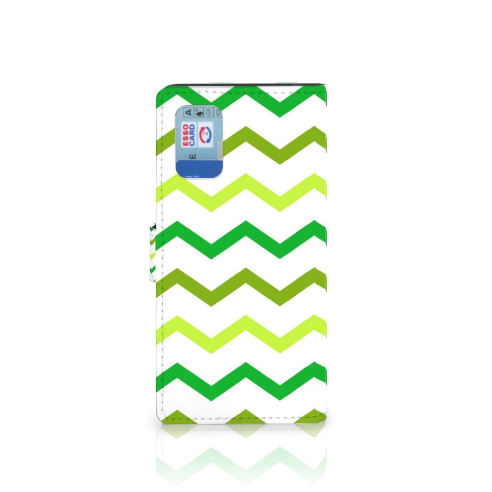 Samsung Galaxy A02s | M02s Telefoon Hoesje Zigzag Groen