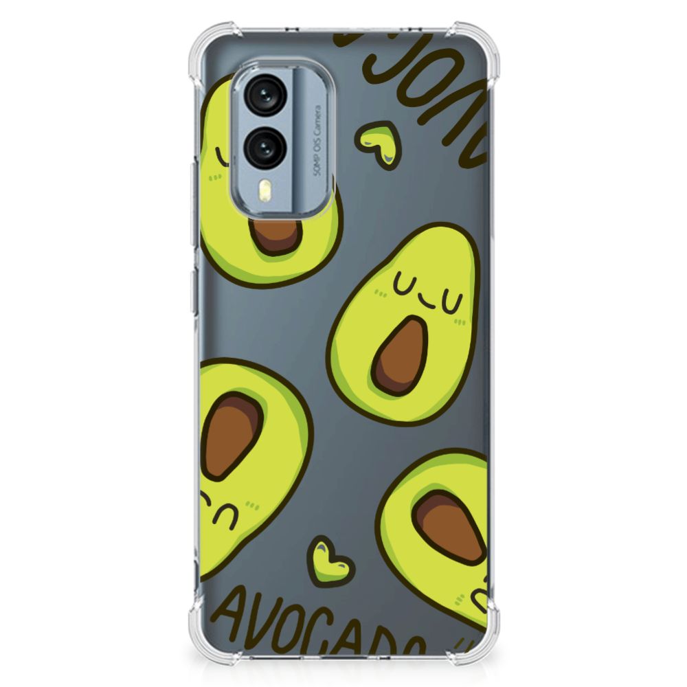 Nokia X30 Stevig Bumper Hoesje Avocado Singing