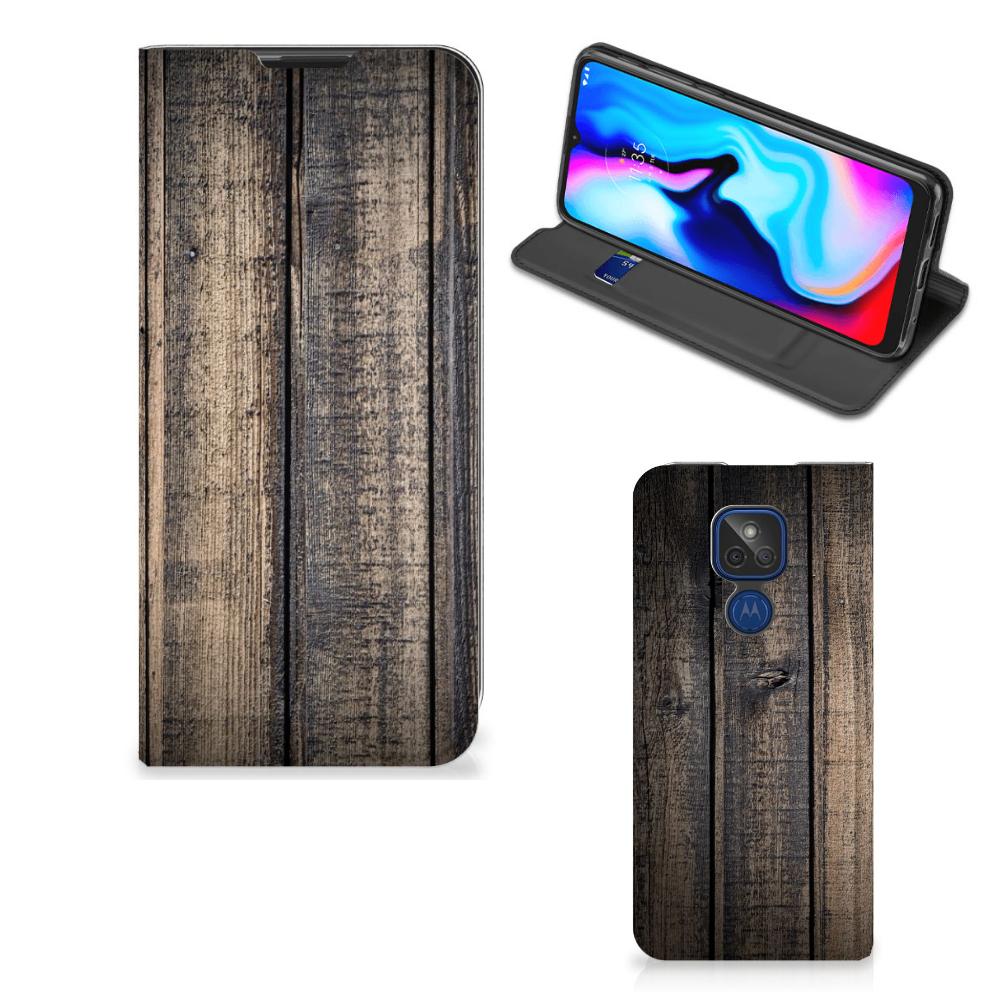 Motorola Moto G9 Play Book Wallet Case Steigerhout - B2C Telecom