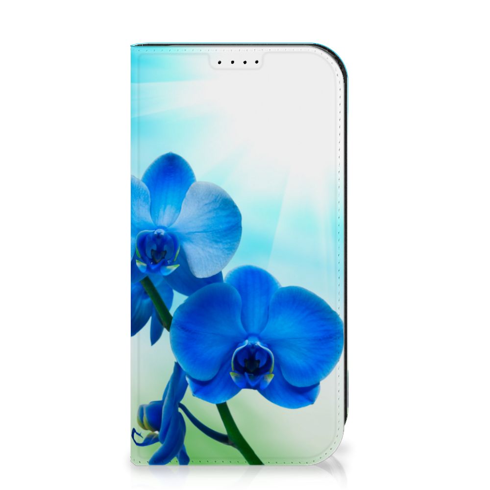 iPhone 15 Pro Smart Cover Orchidee Blauw - Cadeau voor je Moeder met mooie blauwe orchideeën 🌸