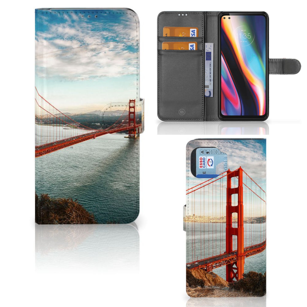 Motorola Moto G 5G Plus Flip Cover Golden Gate Bridge