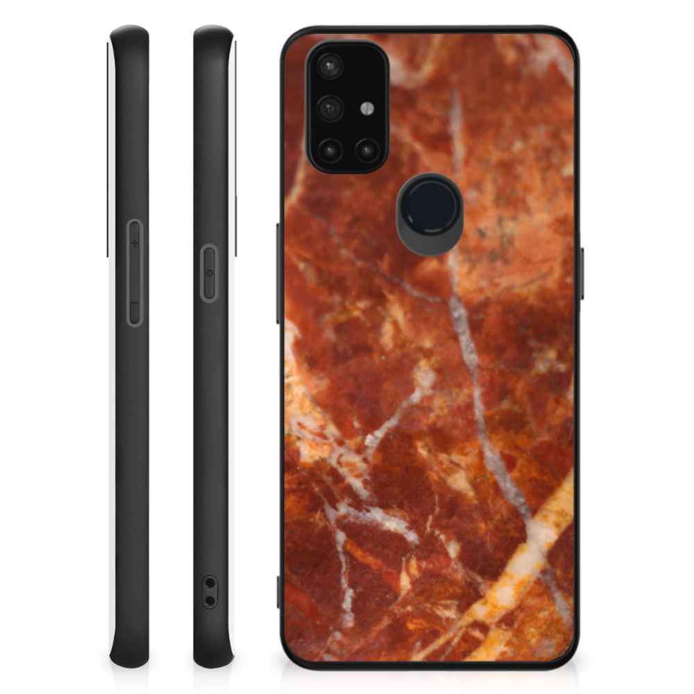 OnePlus Nord N10 5G Marmeren Print Telefoonhoesje Marmer Bruin