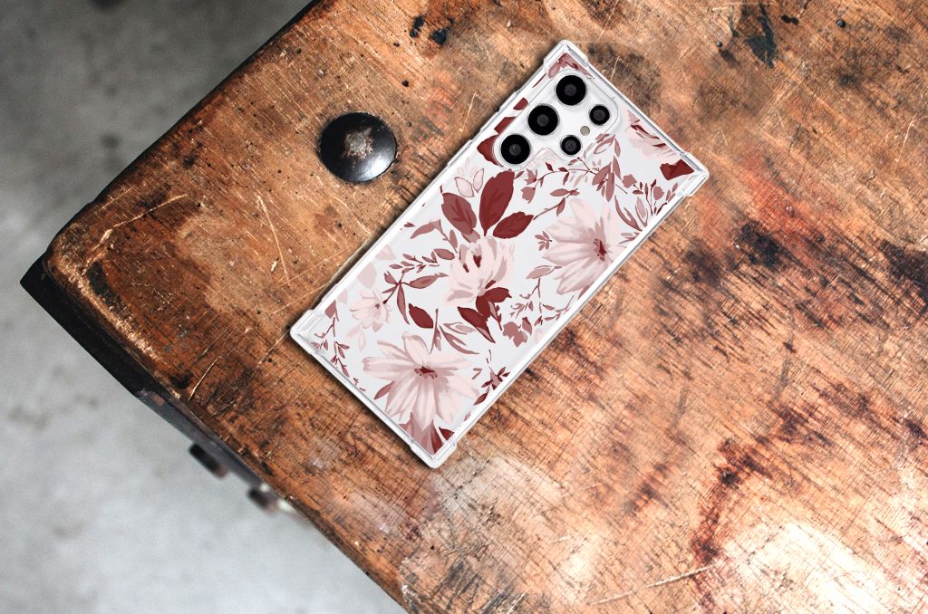 Back Cover Samsung Galaxy S22 Ultra Watercolor Flowers B2C Telecom