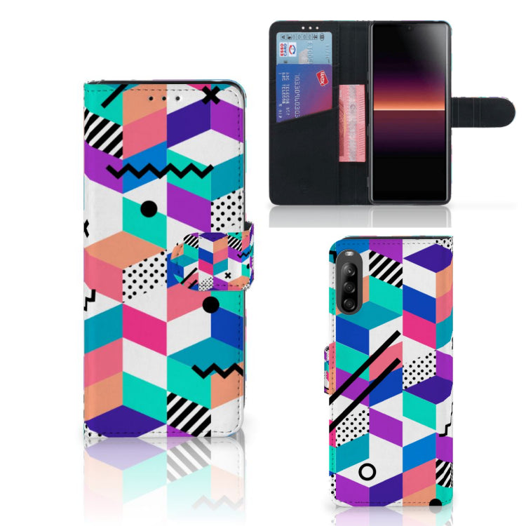 Sony Xperia L4 Book Case Blokken Kleurrijk