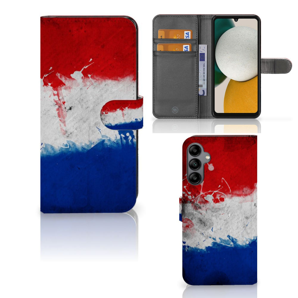 Samsung Galaxy A34 Bookstyle Case Nederland met design van de Nederlandse vlag in rood, wit en blauw.