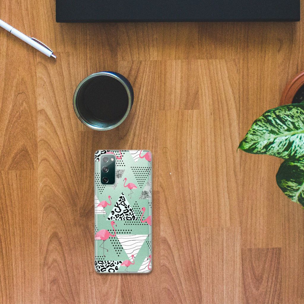 Samsung Galaxy S20 FE TPU Hoesje Flamingo Triangle B2C Telecom