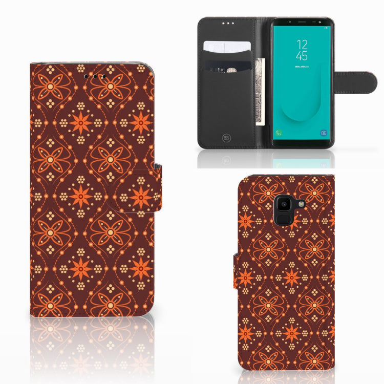 Samsung Galaxy J6 2018 Telefoon Hoesje Batik Brown