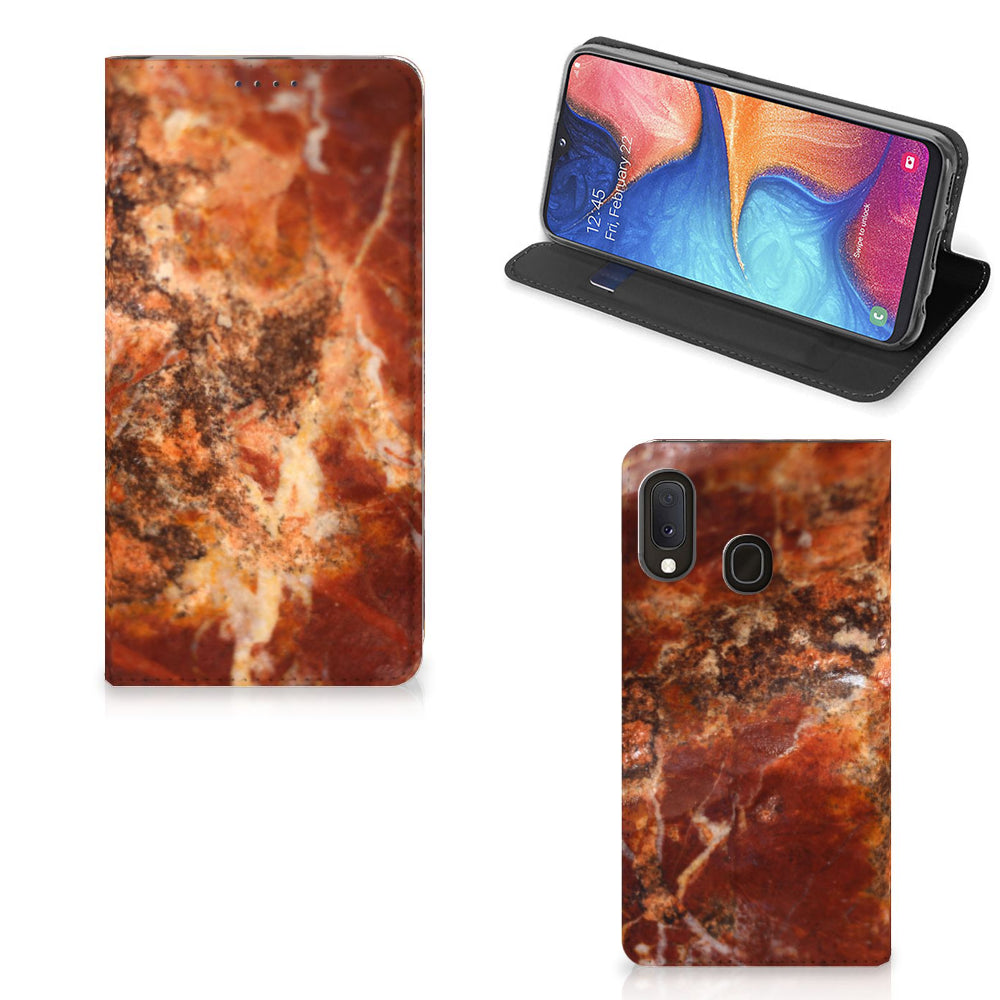 Samsung Galaxy A20e Standcase Marmer Bruin