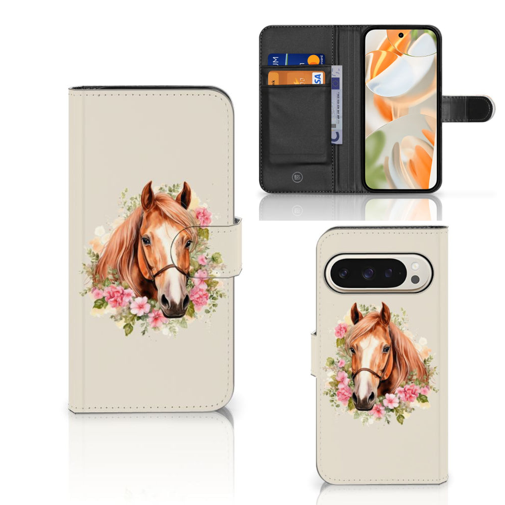 Telefoonhoesje met Pasjes voor Google Pixel 9 | 9 Pro Paard