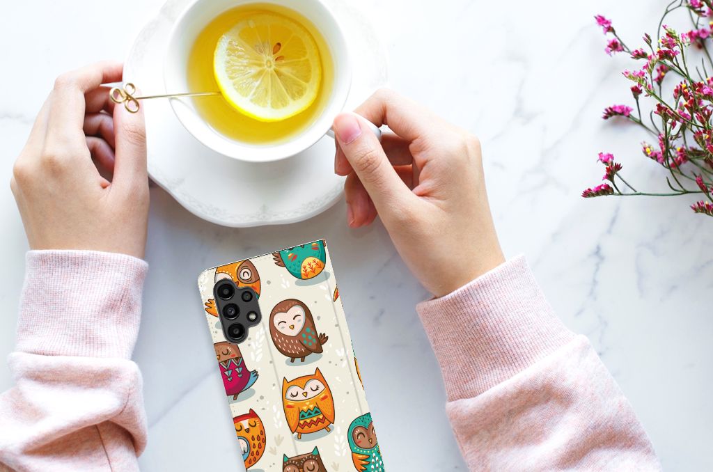 Samsung Galaxy A13 (4G) Hoesje maken Vrolijke Uilen - B2C Telecom