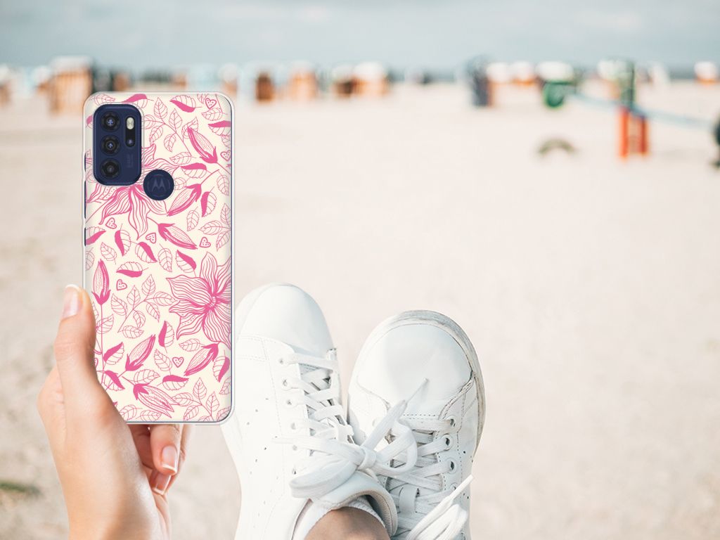 Motorola Moto G60s TPU Case Pink Flowers B2C Telecom