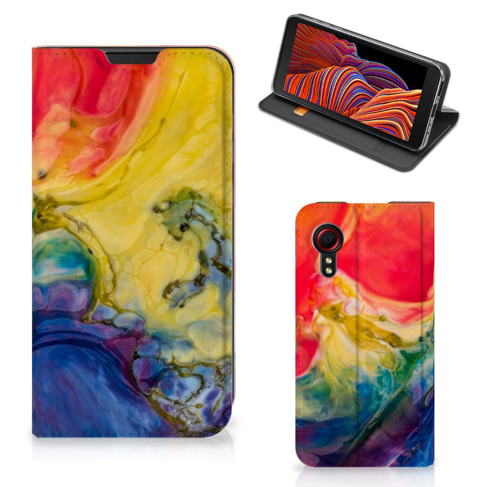 Bookcase Samsung Galaxy Xcover 5 Watercolor Dark