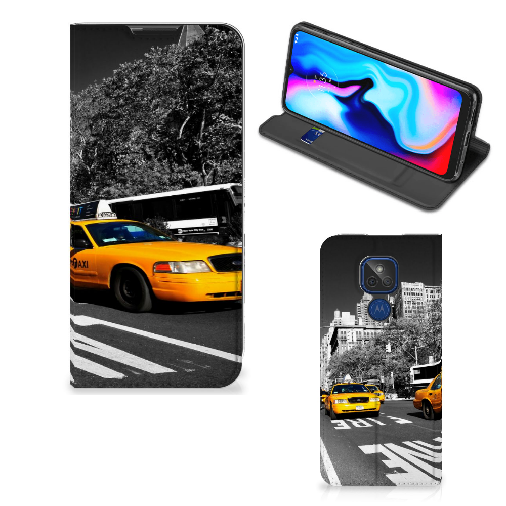 Motorola Moto G9 Play Book Cover New York Taxi - B2C Telecom