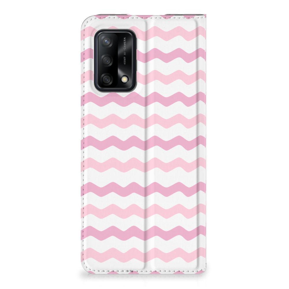 OPPO A74 4G Hoesje met Magneet Waves Roze - B2C Telecom