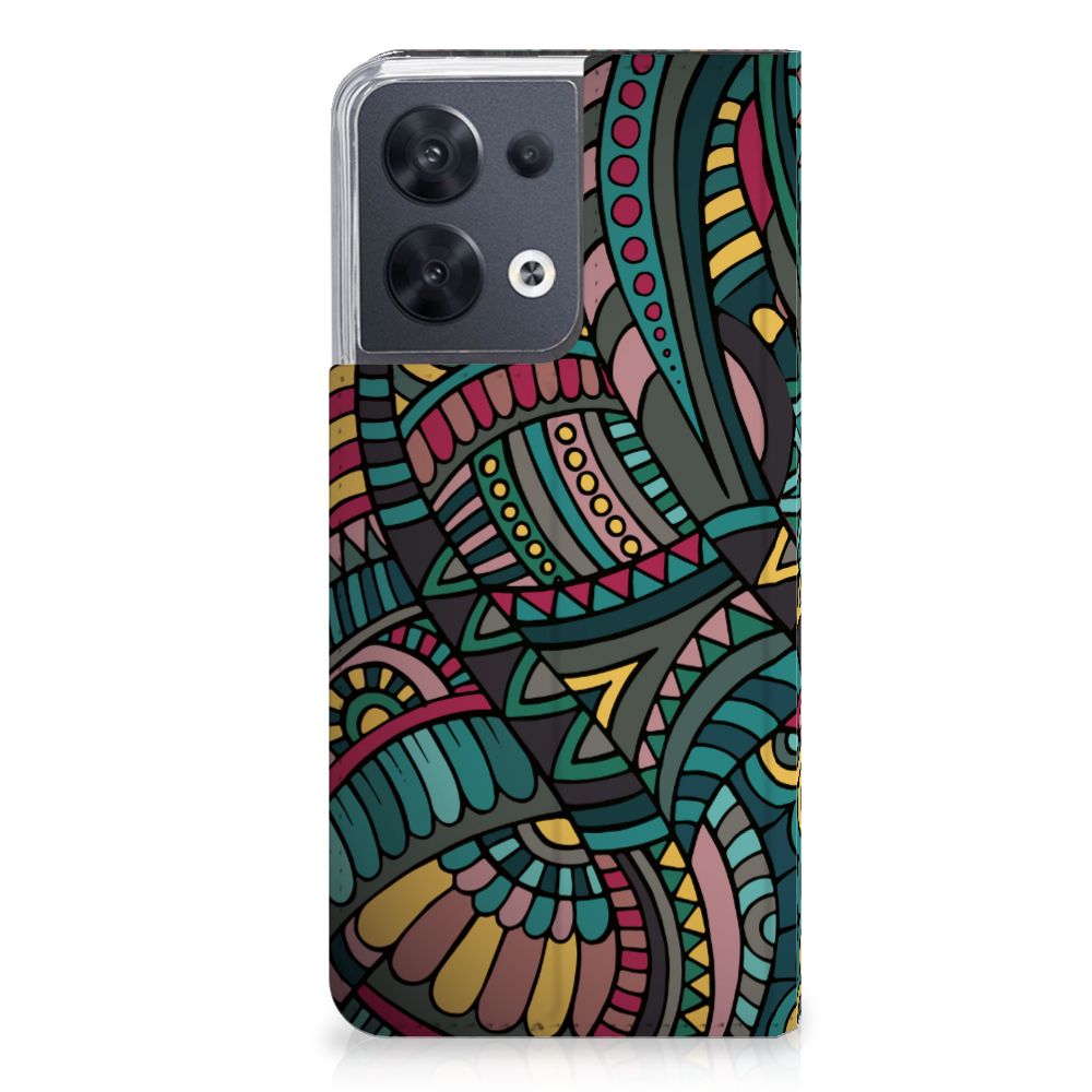 OPPO Reno8 Hoesje met Magneet Aztec - B2C Telecom