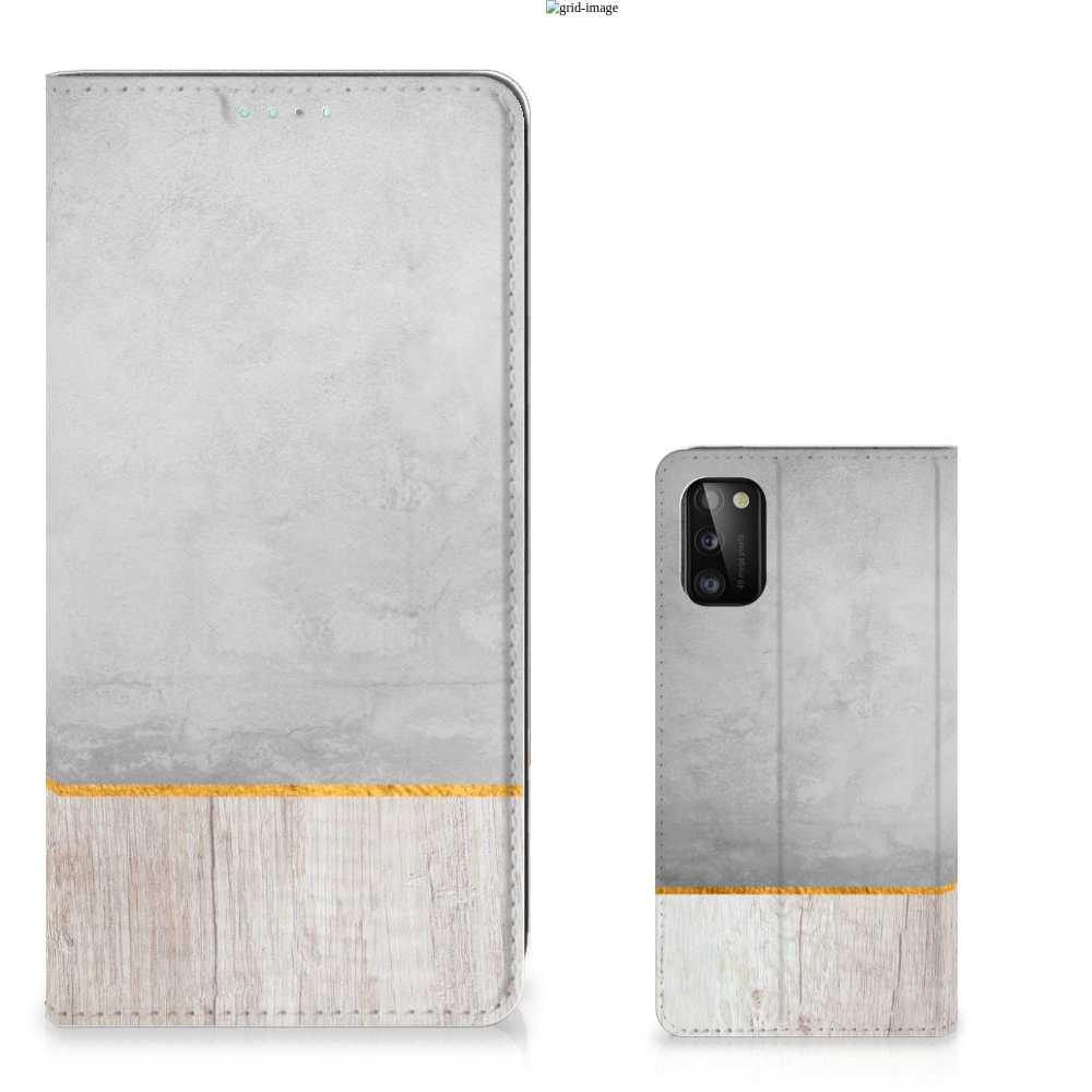 Samsung Galaxy A41 Book Wallet Case Wood Concrete - B2C Telecom