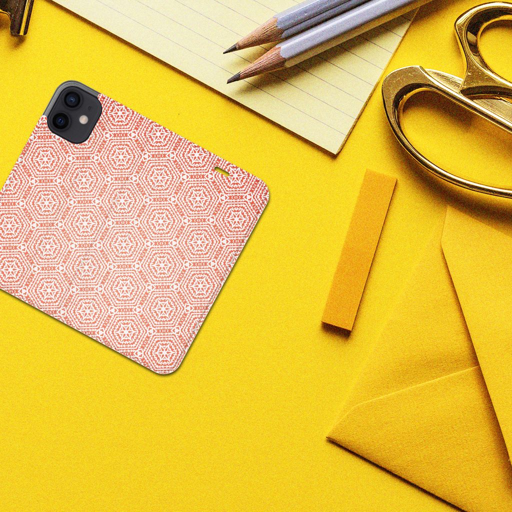 iPhone 12 Mini Hoesje met Magneet Pattern Orange - B2C Telecom