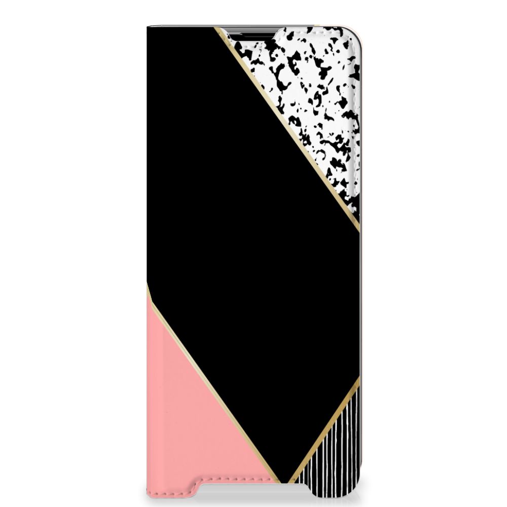 Sony Xperia 1 III Stand Case Zwart Roze Vormen - B2C Telecom