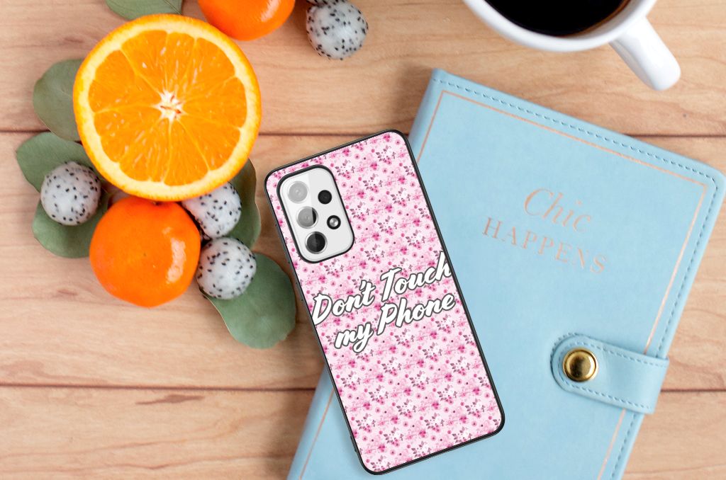 Samsung Galaxy A73 Telefoon Hoesje Flowers Pink DTMP B2C Telecom