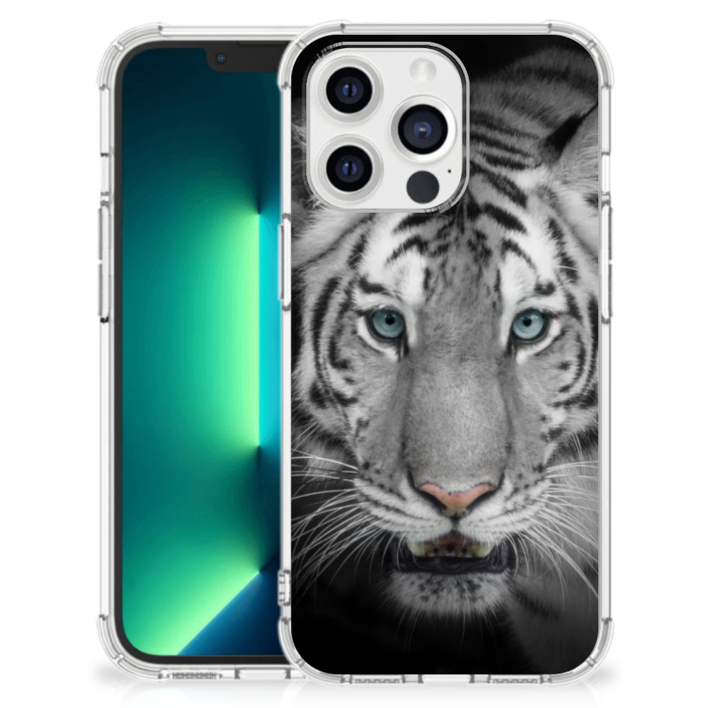 iPhone 13 Pro Max Case Anti-shock Tijger met een prachtig design van een witte tijger 🐅.