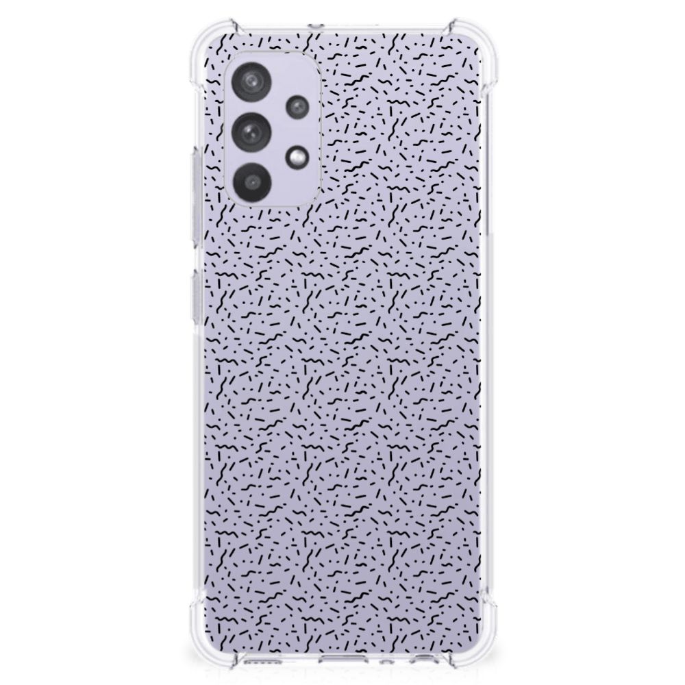 Samsung Galaxy A32 4G | A32 5G Enterprise Editie Doorzichtige Silicone Hoesje Stripes Dots B2C Telecom