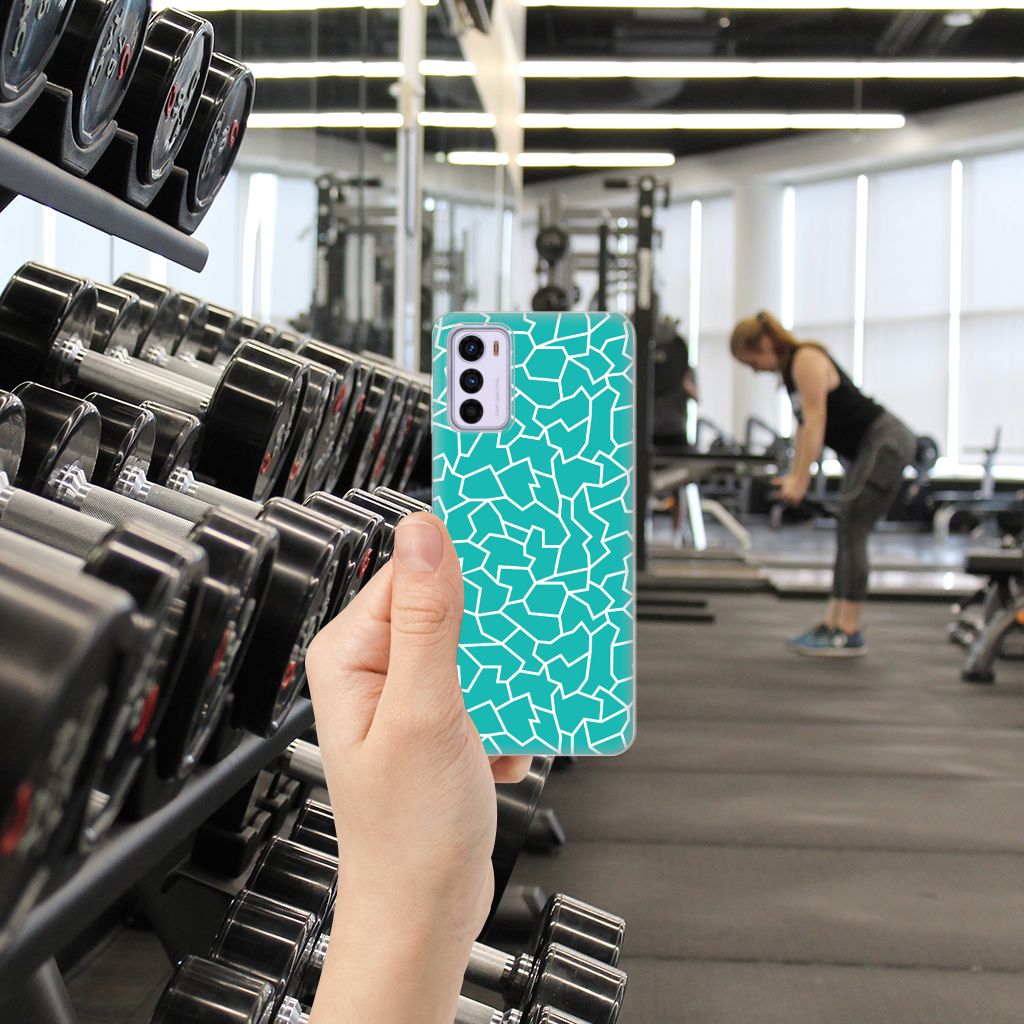 Motorola Moto G42 Hoesje maken Cracks Blue B2C Telecom