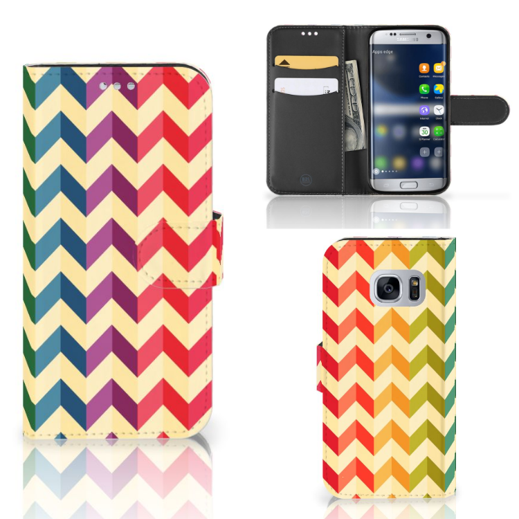 Samsung Galaxy S7 Telefoon Hoesje Zigzag Multi Color