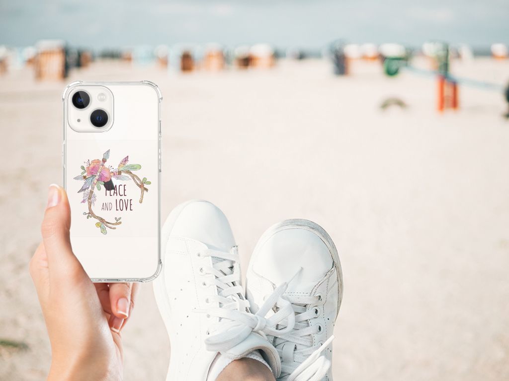 iPhone 13 Stevig Bumper Hoesje Boho Text B2C Telecom