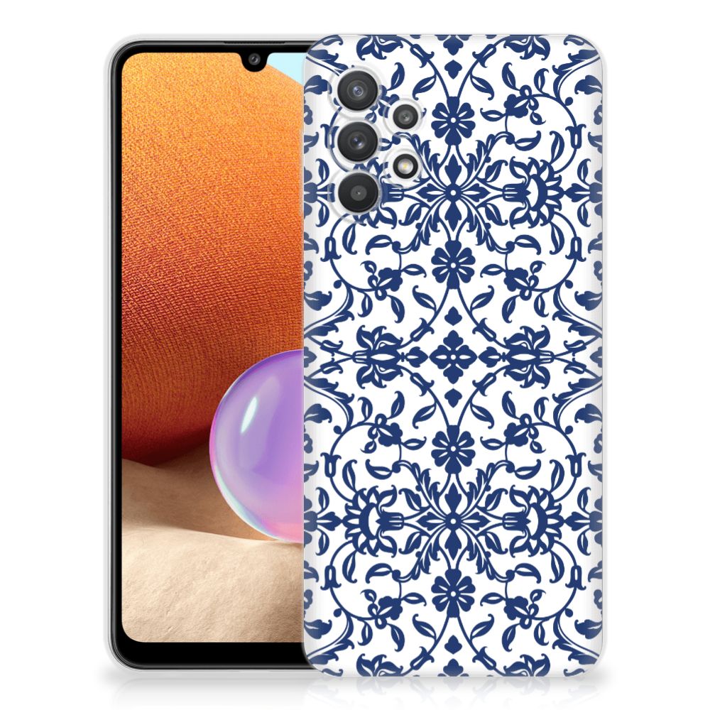 Samsung Galaxy A32 4G | A32 5G Enterprise Editie TPU Case Flower Blue B2C Telecom
