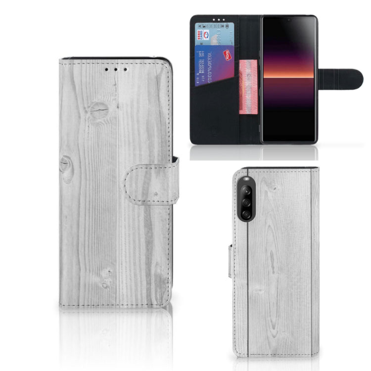 Sony Xperia L4 Book Style Case White Wood