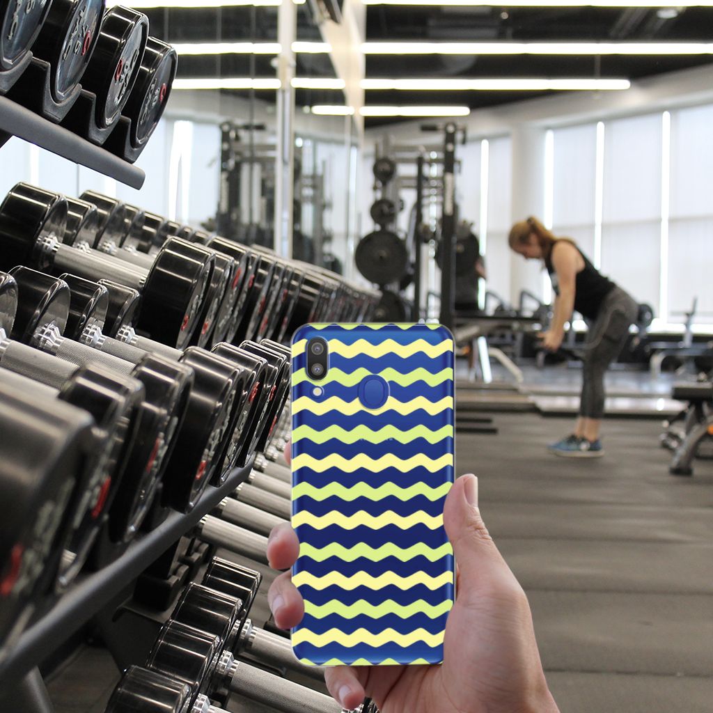 Samsung Galaxy M20 (Power) TPU bumper Waves Yellow