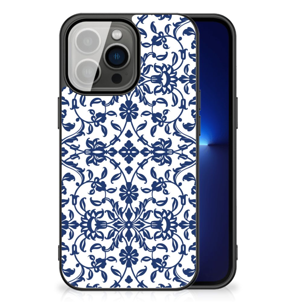 iPhone 13 Pro Bloemen Hoesje Flower Blue B2C Telecom