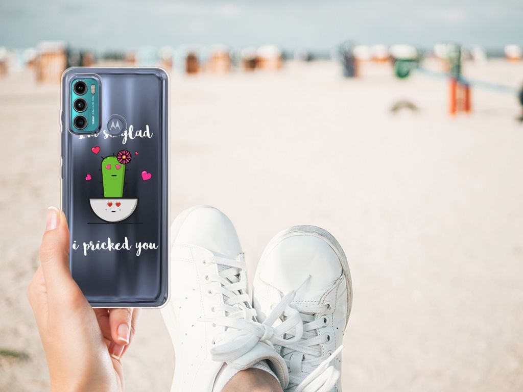 Motorola Moto G60 Telefoonhoesje met Naam Cactus Glad B2C Telecom