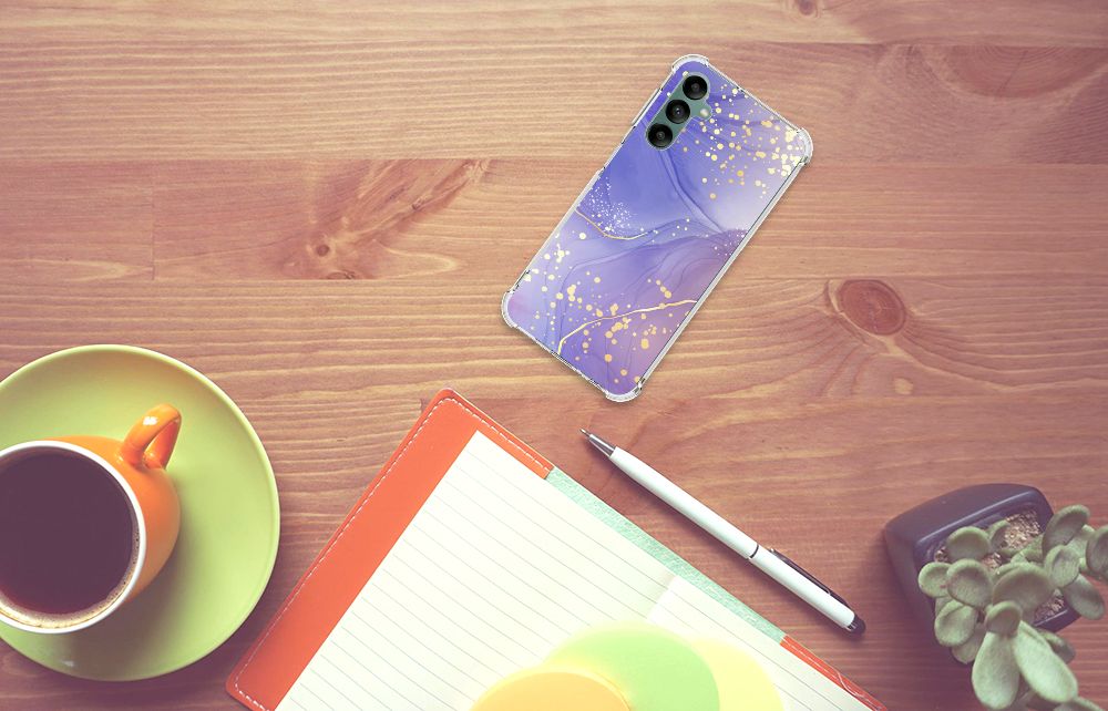 Back Cover voor Samsung Galaxy A24 Watercolor Paars