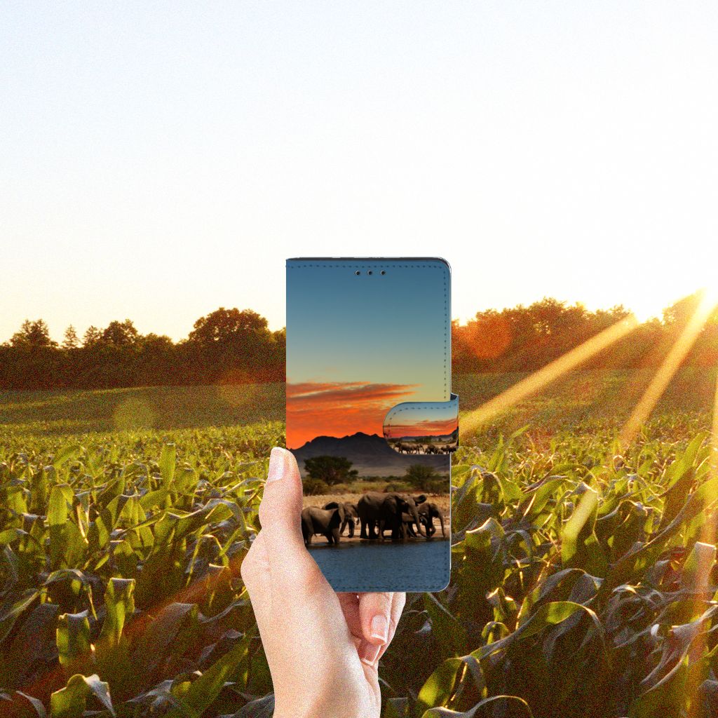 Motorola Edge 20 Lite Telefoonhoesje met Pasjes Olifanten